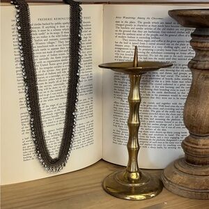 J. Crew clear rhinestone statement metal chain mesh necklace